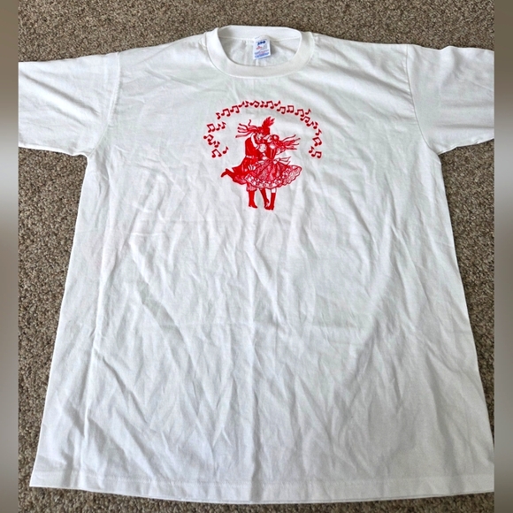 Jerzees Tops - Vintage Polka Dancing Czech Polka‎ Tshirt Single Stitch XL